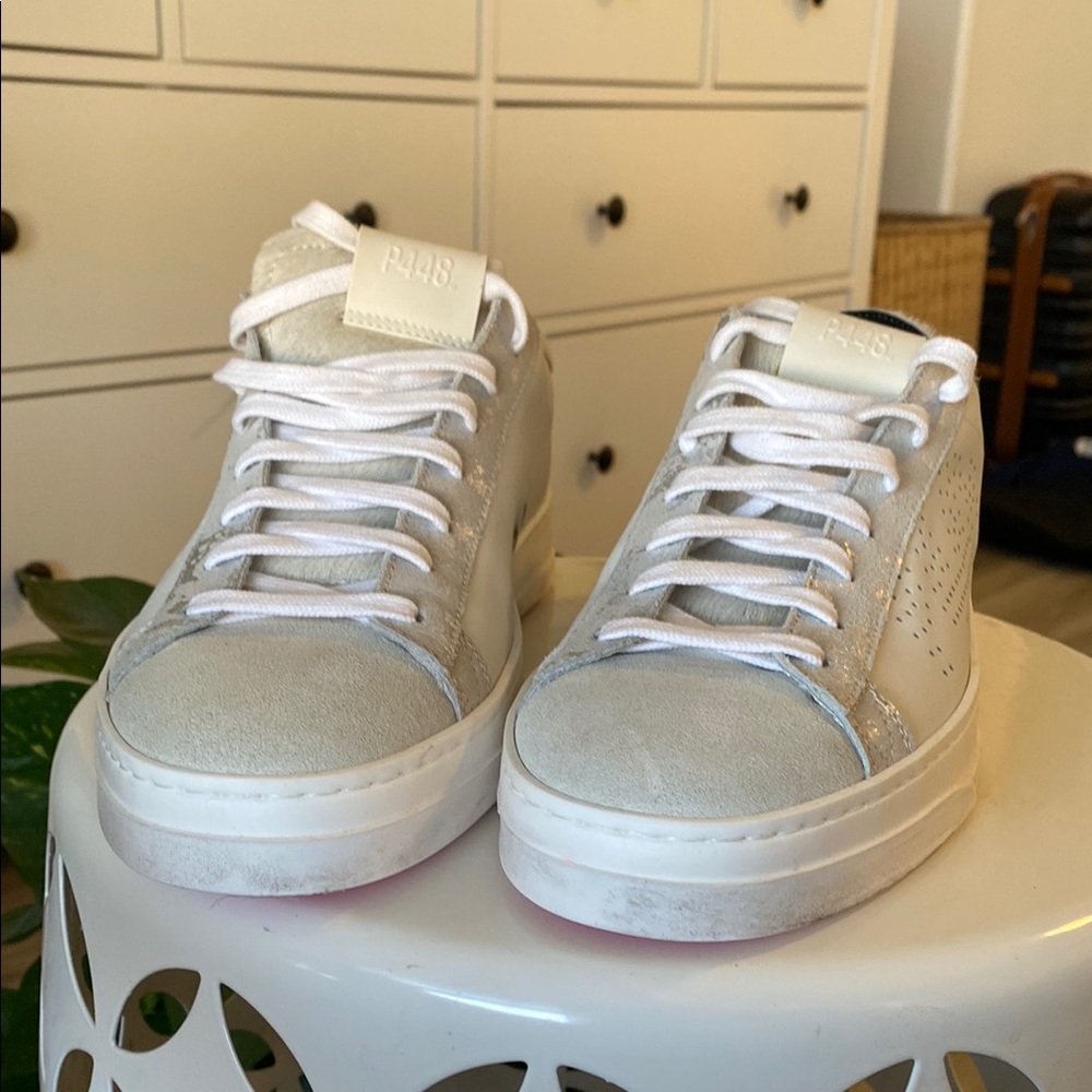 P448 Cream and White Sneakers